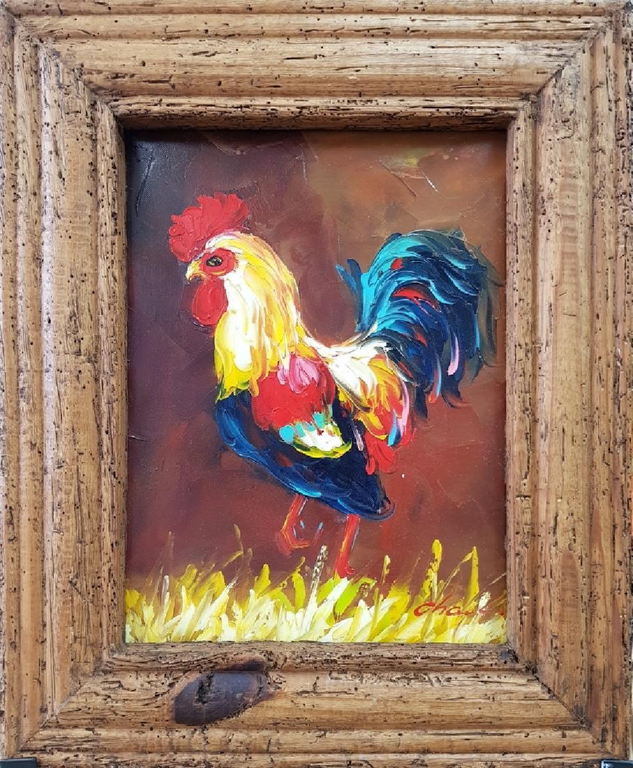 OIL ON CANVAS ROOSTER UNKNOWN ARTIST (1 of 2)