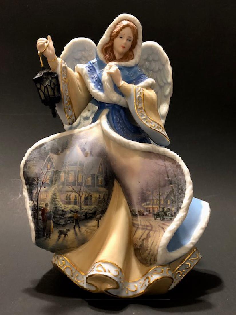 THOMAS KINKADE Luminated Heirloom Porcelain Figure: 10” Tall - Rare – “A HOLIDAY GATHERING” – 1st Issue Winter Angels of Light – Illuminated Figurine – See all Photos