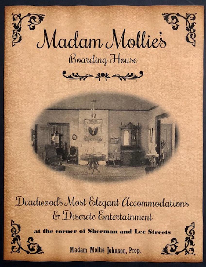 Old West Deadwood Whorehouse Brothel Poster: “Madam Mollie’s” - Historic & Cool - Vintage Print Parchment like Paper – Print Date Unknown