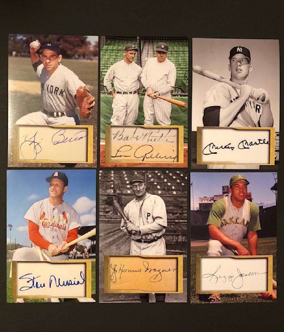 GEHRIG/MANTLE/MUSIAL & More Signed 5x7 Photos: Great Lot of 6 Facsimile Autographed – Group 3