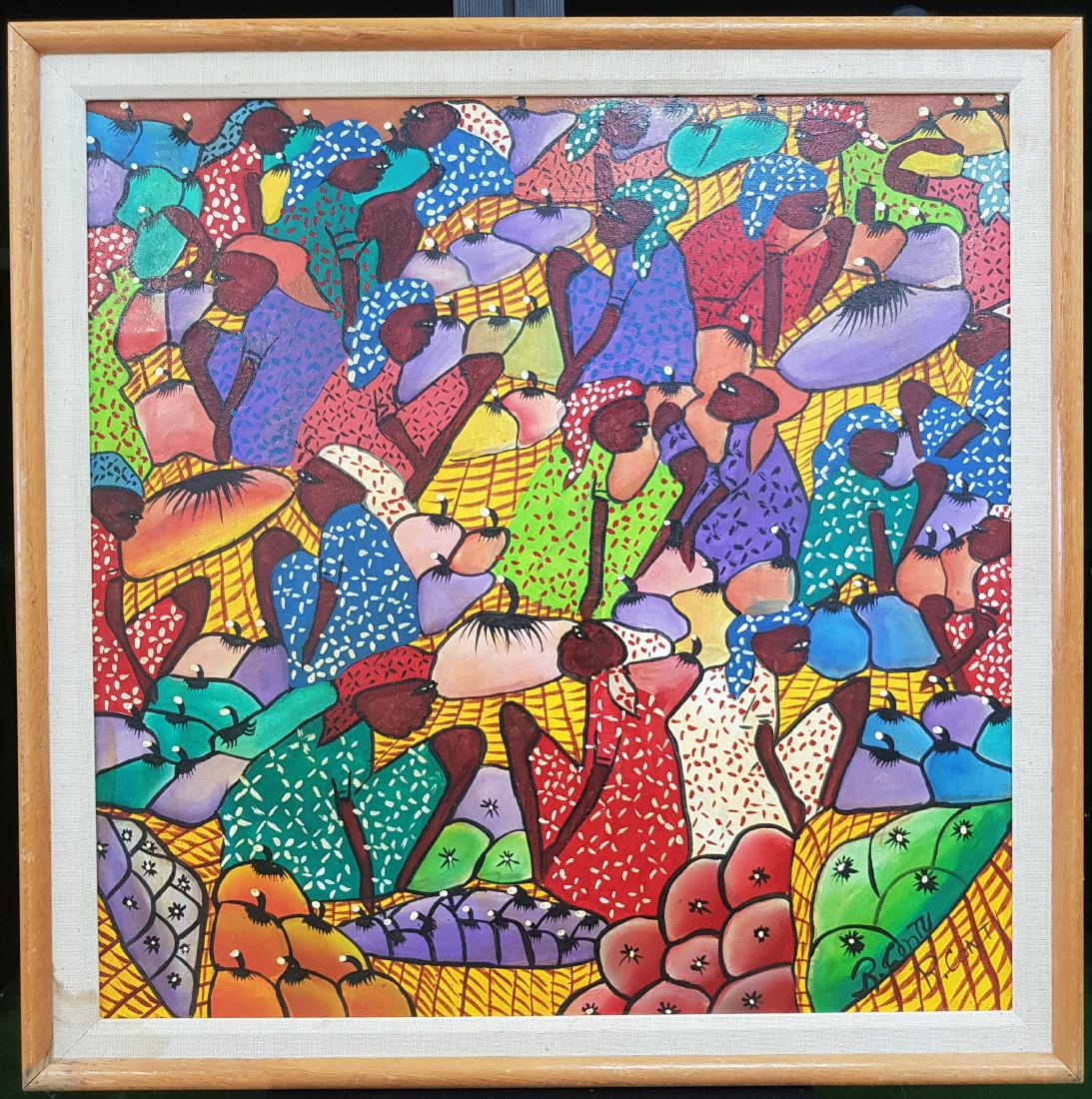 CONTY OIL ON BOARD HATIAN ART: 23" X 22.50"