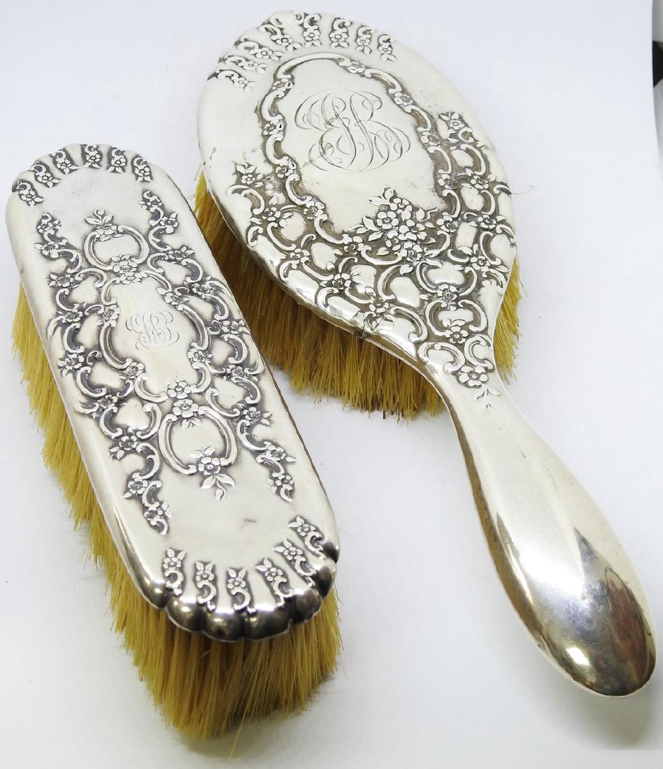 ANTIQUE STERLING SILVER BRUSH SET (1 of 2)