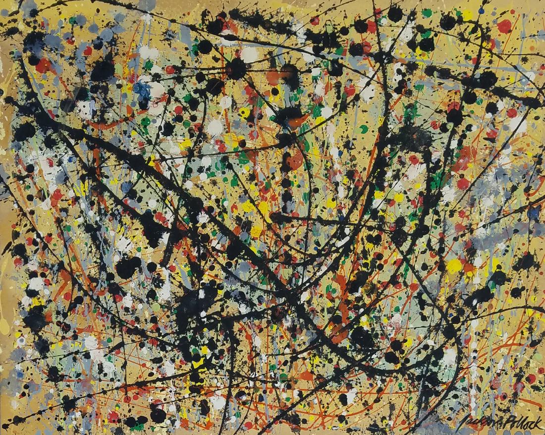 signed Jackson Pollock mixed media on paper (1 of 1)
