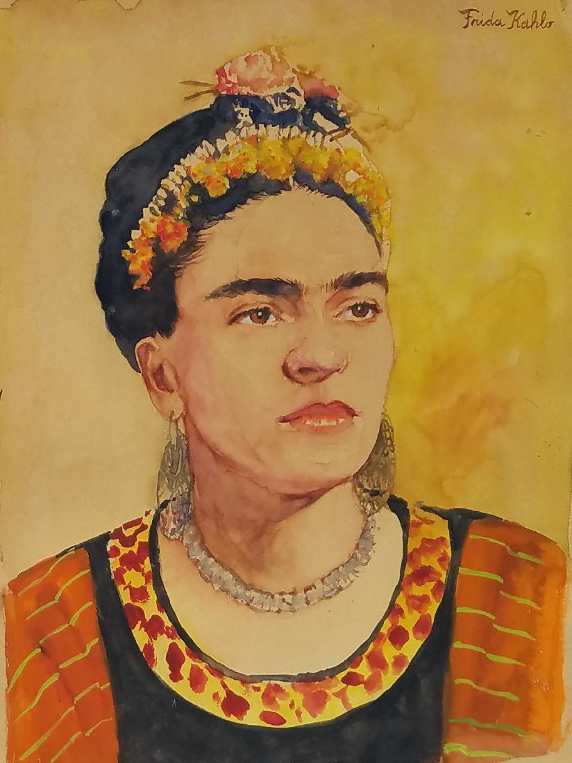 signed Frida Khalo watercolor on paper (1 of 1)