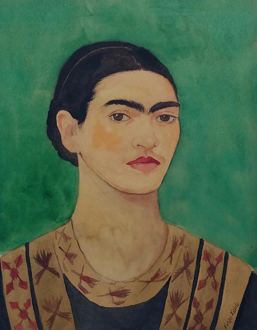 signed Frida Khalo watercolor on paper (1 of 1)