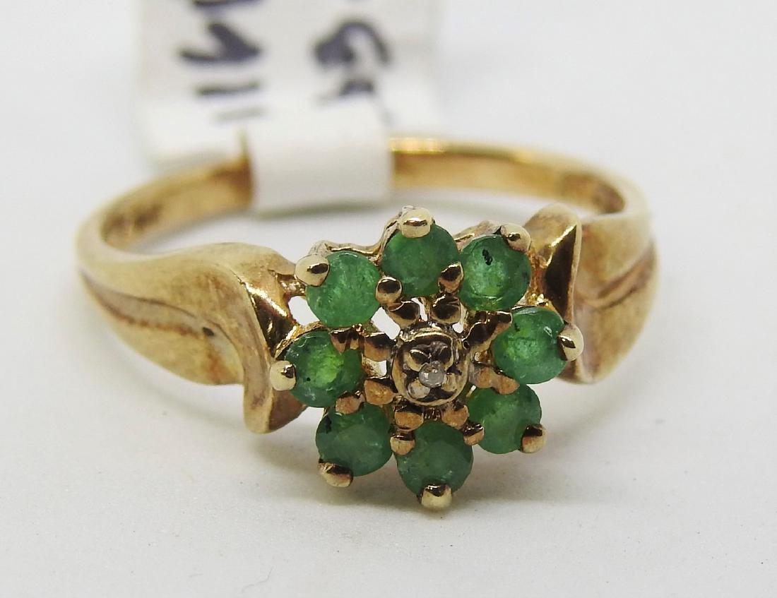 vintage 14k gold emerald diamond ring (1 of 1)