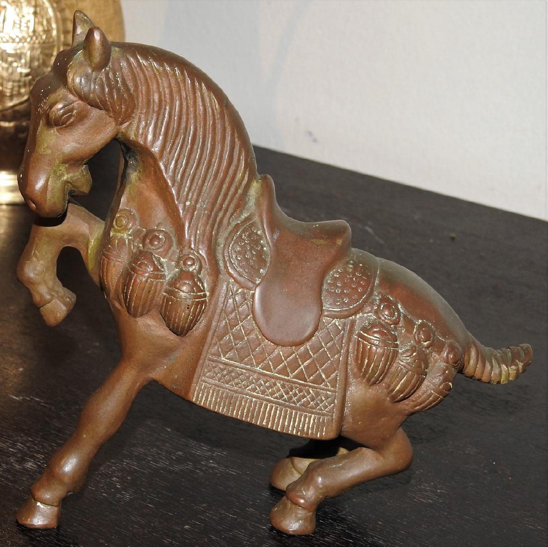 CHINESE SIGNED BRONZE HORSE SCULPTURE (1 of 3)