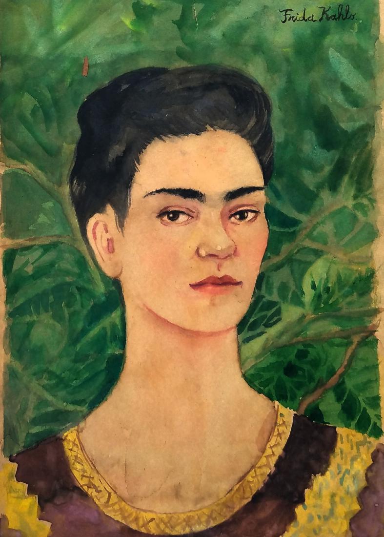 Watercolor On Paper Signed Frida Khalo (1 of 1)