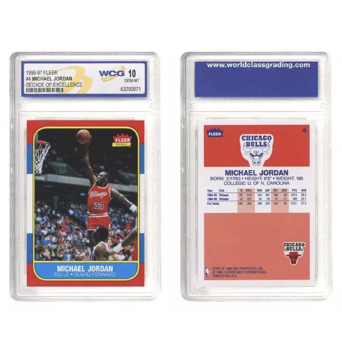 Gem Mint 10 MICHAEL JORDAN Rookie Basketball Card: LTD. Edition from the Decade of Excellence Rookie Card Collection from 1997