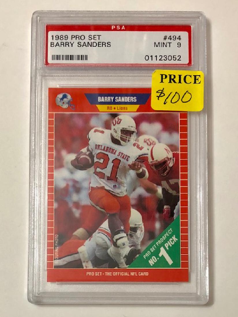 PSA Mint Grade BARRY SANDERS 1st Rookie Football Card: PSA Mint Grade BARRY SANDERS 1st Rookie Football Card
