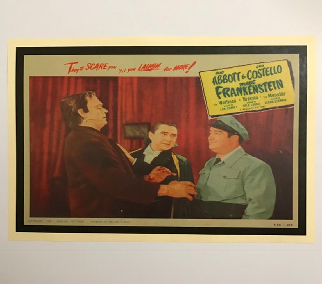 Abbott & Costello Movie Theater Lobby Card Poster: Abbott & Costello Meet Frankenstein 12” x 18” Print Date Unknown