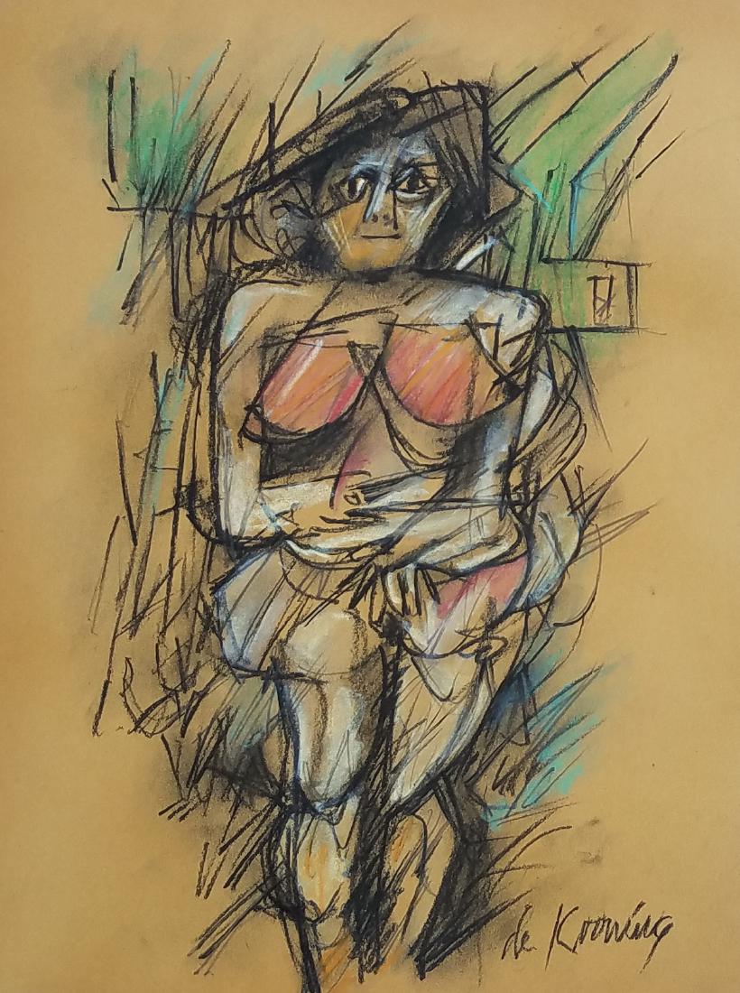 CRAYON AND PASTEL ON PAPER SIGNED DE KOONING (1 of 1)