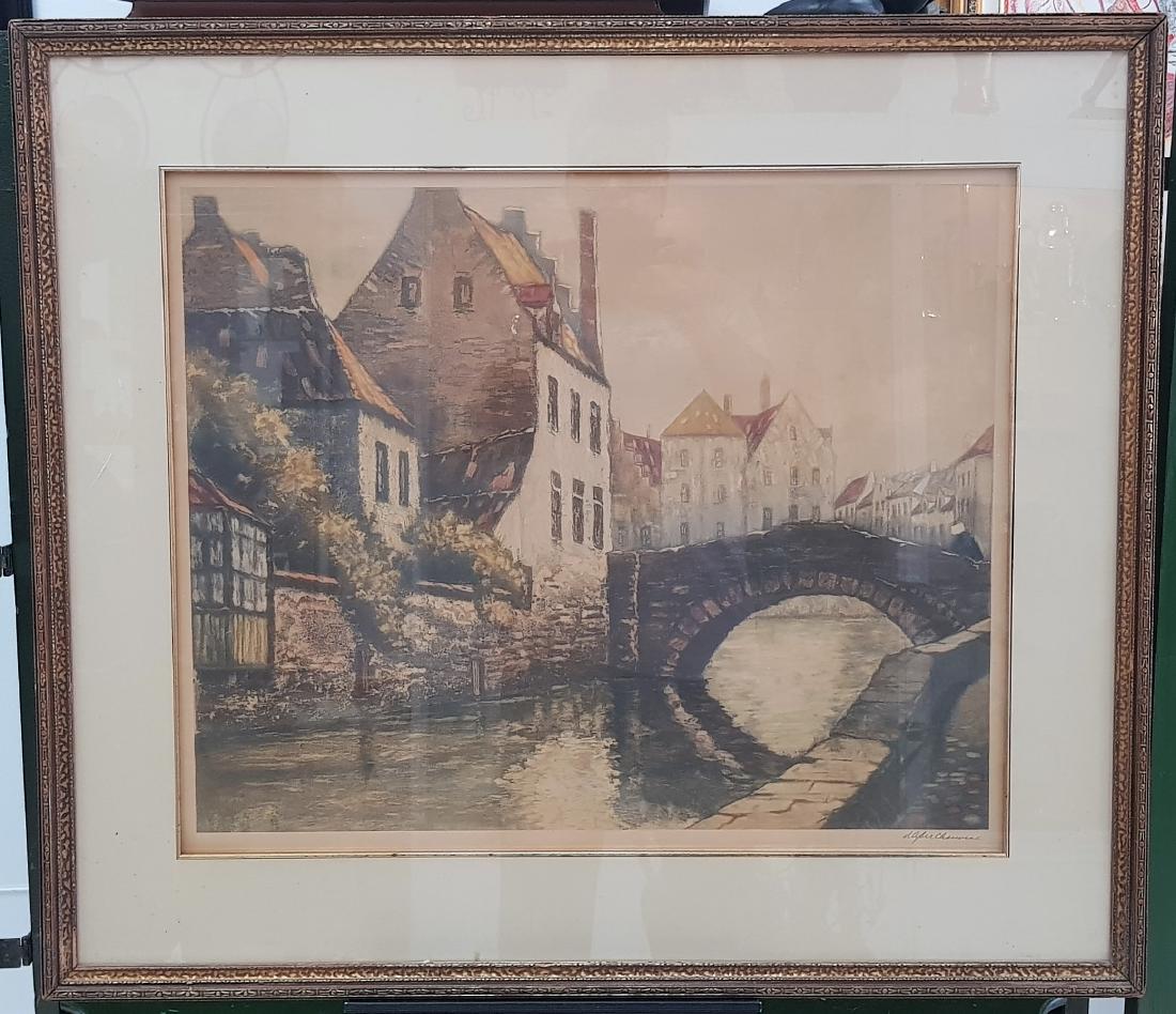 ANTIQUE FRENCH COLOR PRINT (1 of 3)