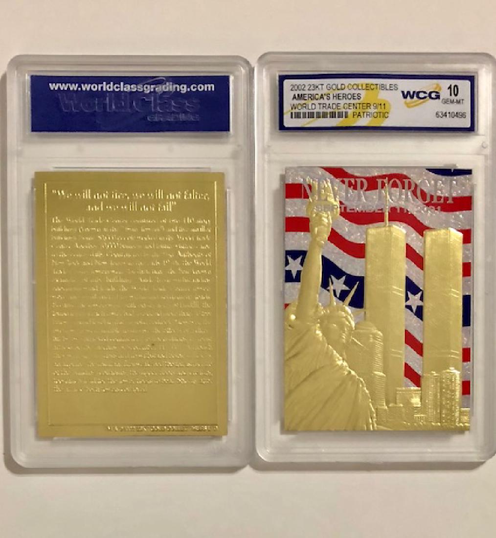 September 11th World Trade Center 23k Gold Foil Tribute: America’s Heroes - Gem 10 – Awesome Card - See all Photos