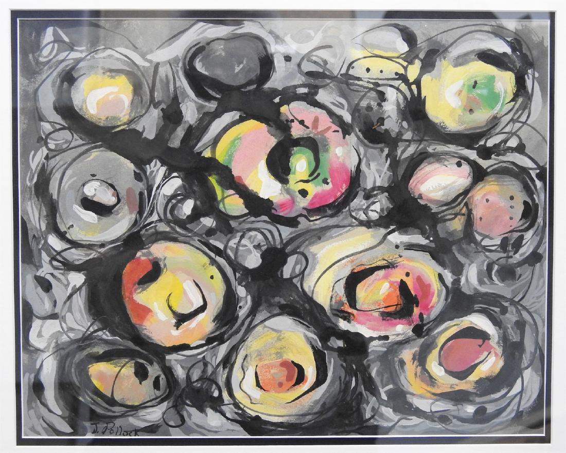 J POLLOCK MIXED MEDIA ON PAPER (1 of 3)