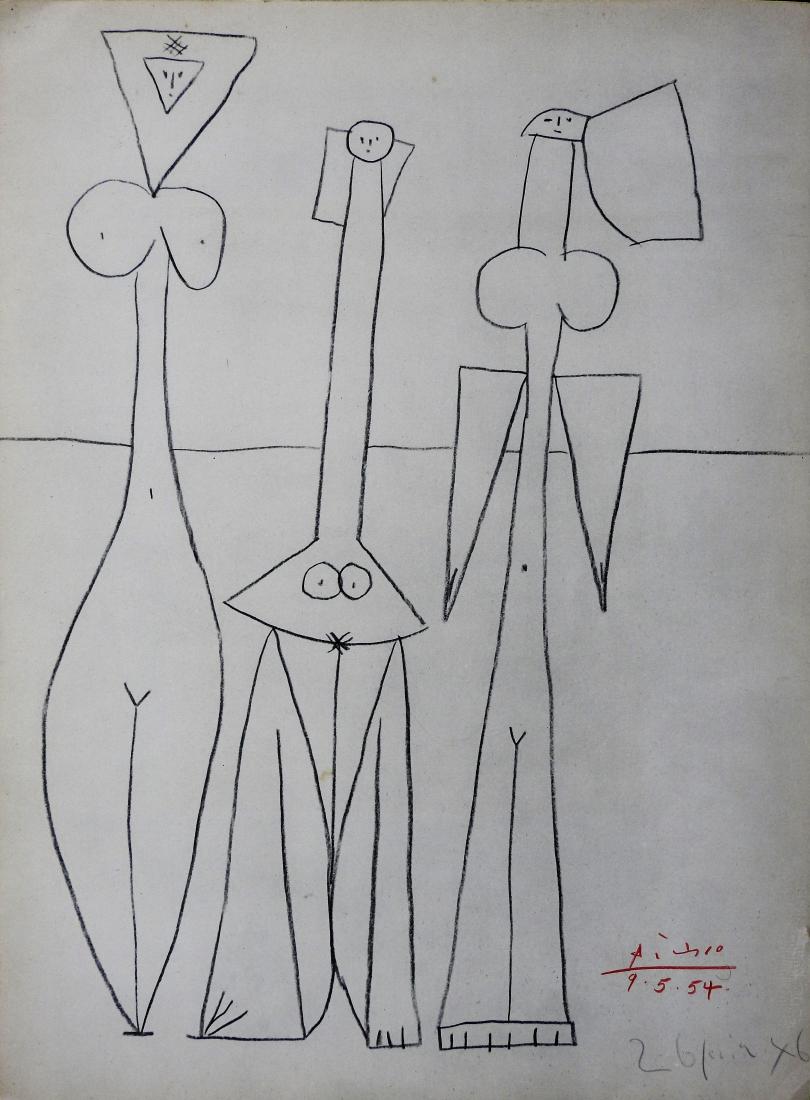 PABLO PICASSO SIGNED COLOR LITHOGRAPH WITH CERTIFICATE (1 of 2)