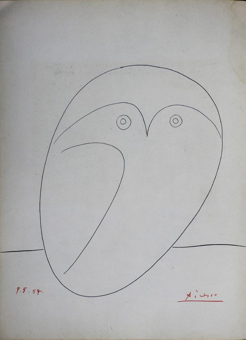 PABLO PICASSO SIGNED COLOR LITHOGRAPH WITH CERTIFICATE (1 of 2)