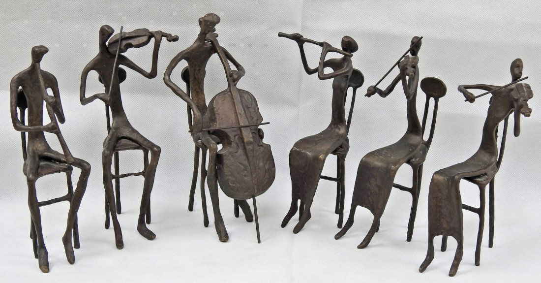 VINTAGE BERNARD KIM BRONZE MUSICIANS (1 of 5)