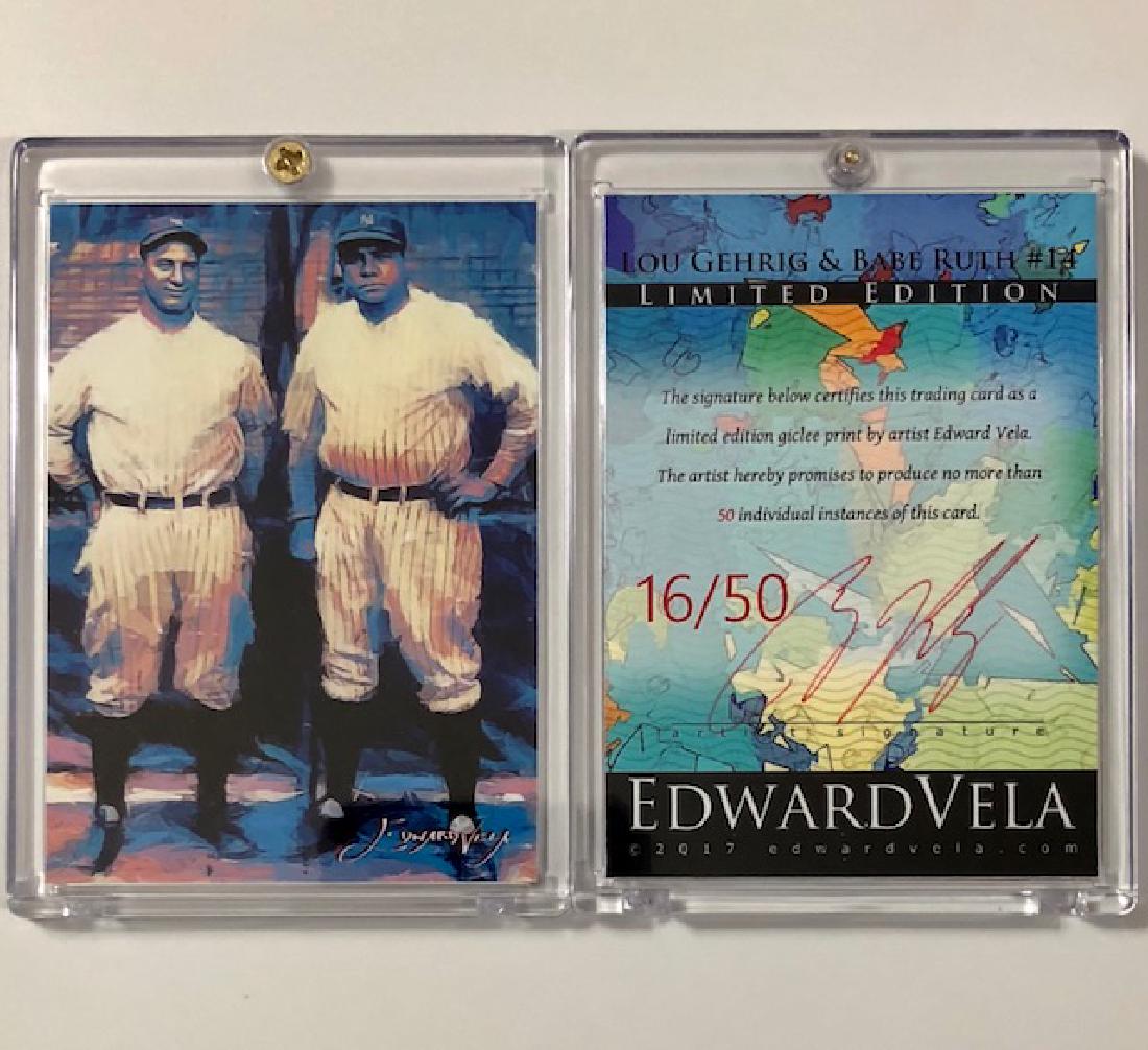 BABE RUTH & LOU GEHRIG Signed by Artist Trading Card: #16 of ONLY 50 Produced