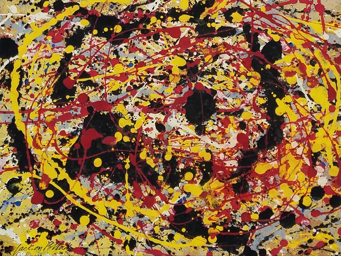 MIXED MEDIA ON PAPER SIGNED JACKSON POLLOCK (1 of 1)