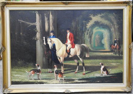 JACK SMITH OIL ON CANVAS: 24" X 36" "GENTLEMEN HUNTING"