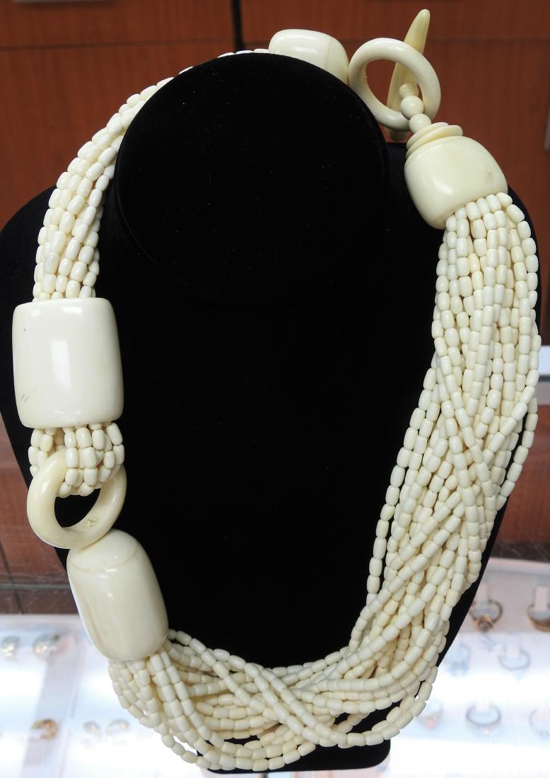 ANTIQUE HAND MADE LARGE IVORY NECKLACE (1 of 5)