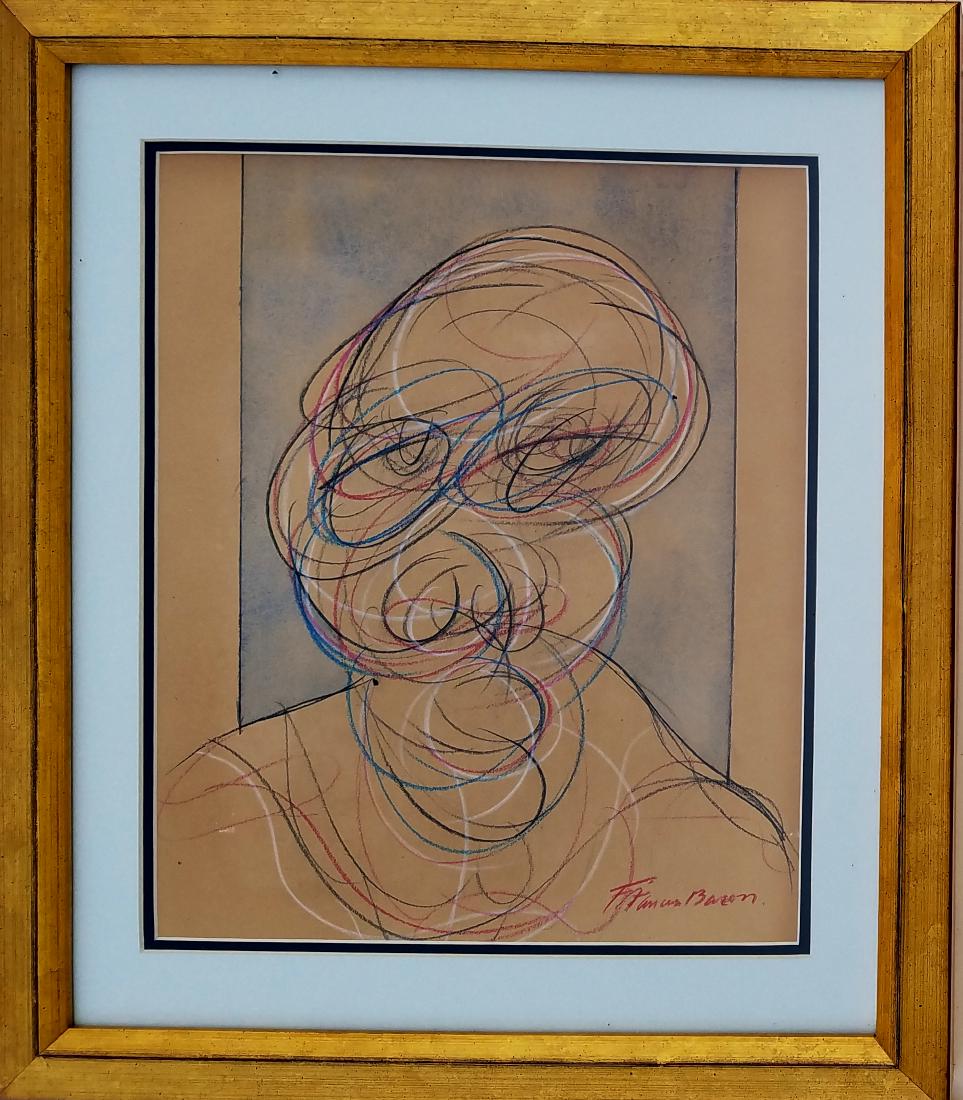 signed Fracis Bacon mixed media on paper (1 of 1)