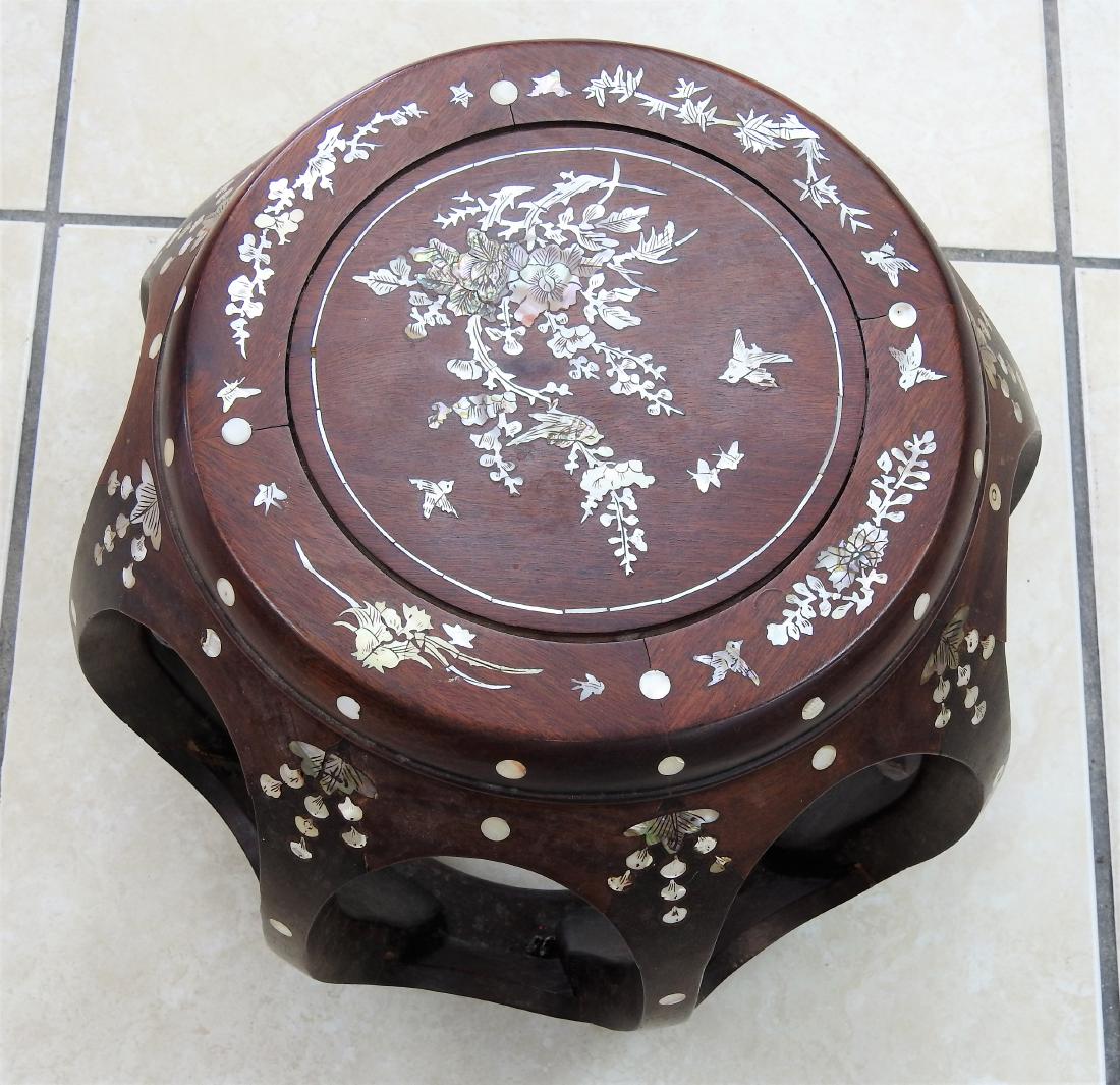 antique chinese wooden inlaid small table (1 of 3)