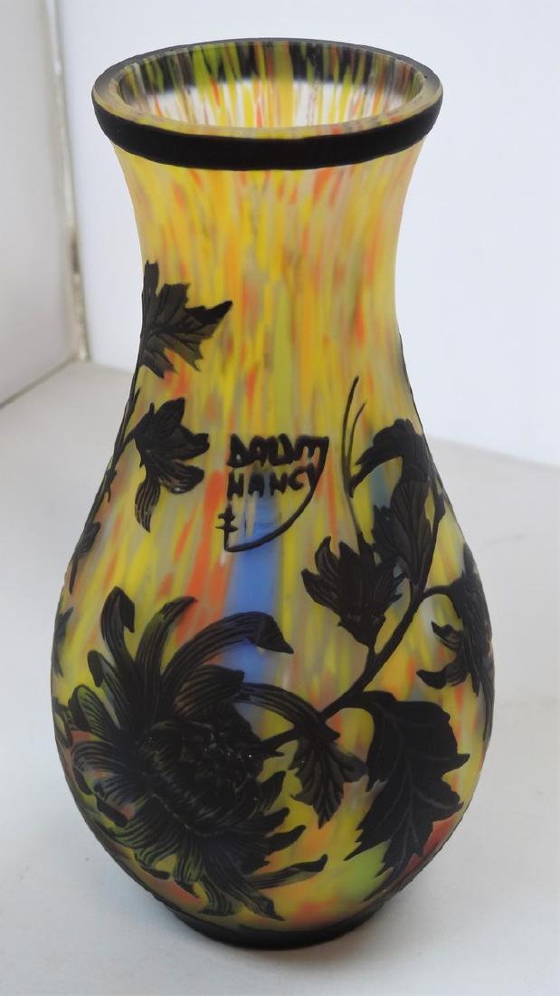 VINTAGE DAUM NANCY HAND PAINTED FLOWER VASE (1 of 2)