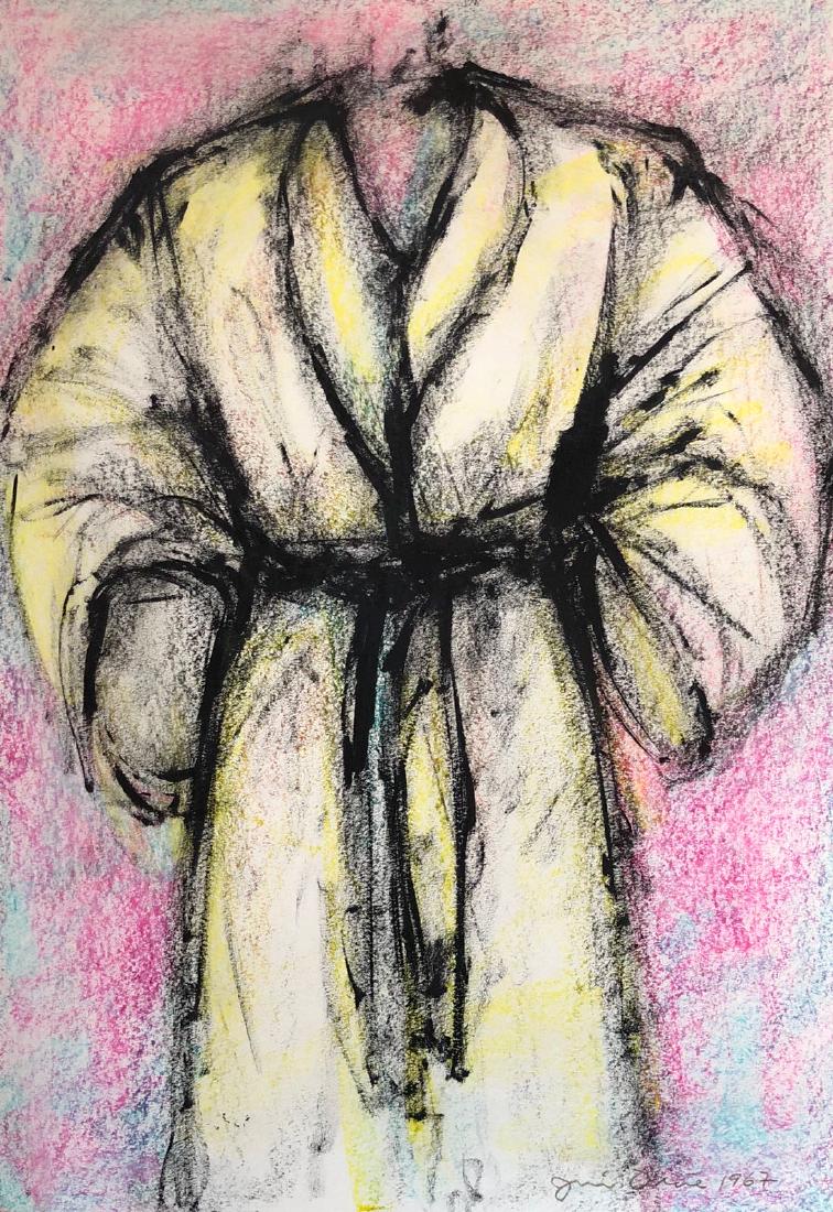 JIM DINE MIXED MEDIA ON PAPER: 17.25" X 12" DATED 1967 EXCELLENT CONDITION