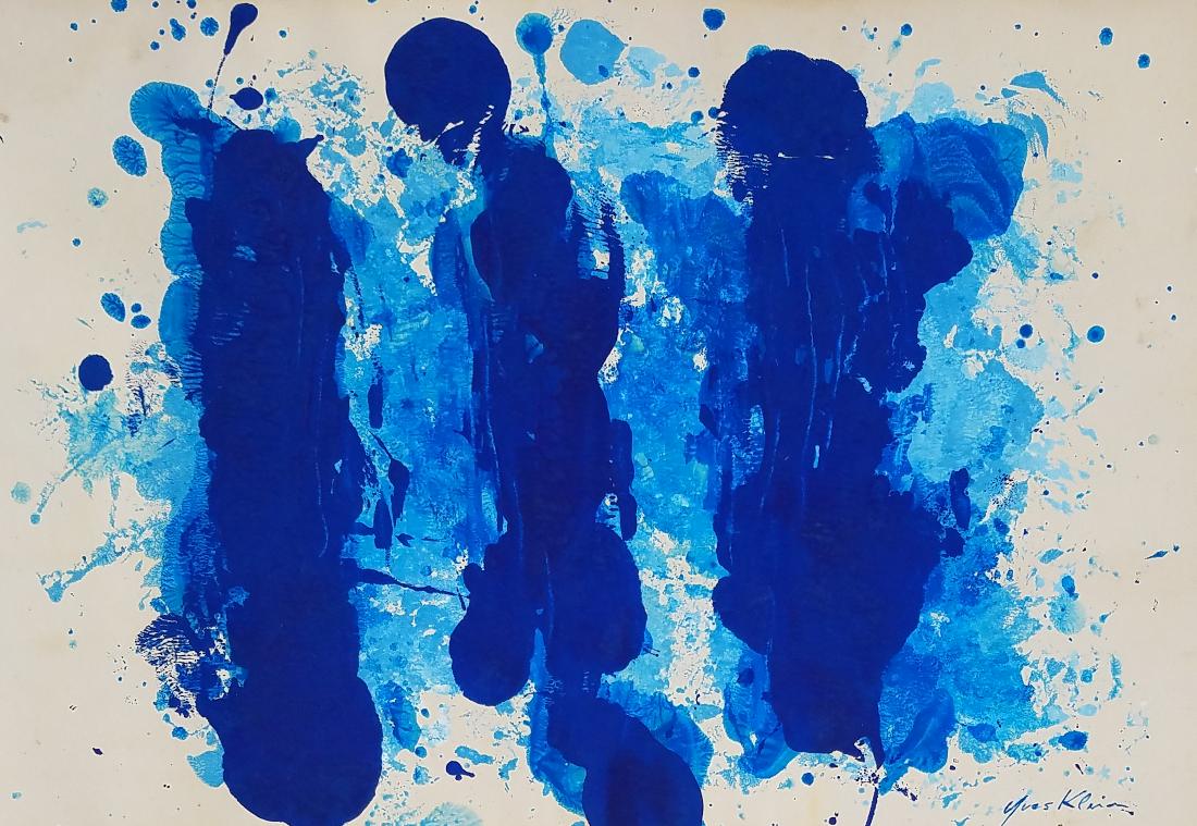 MIXED MEDIA ON PAPER SIGNED YVES KLEIN (1 of 1)
