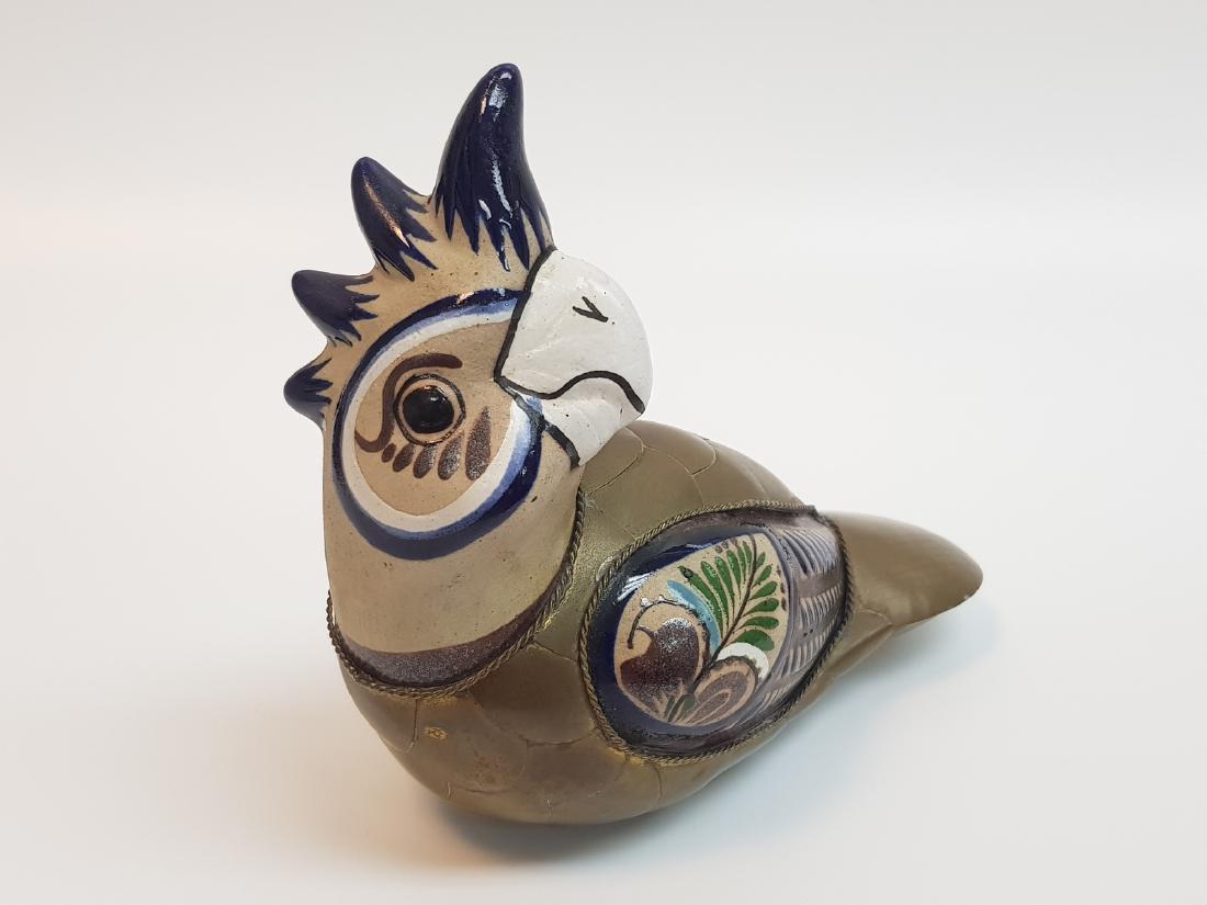 SERGIO BUSTAMANTE PARROT BRASS AND CERAMIC SCULPTURE (1 of 3)