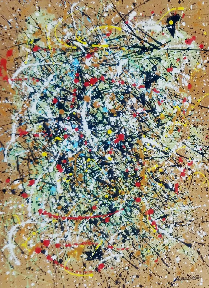 MIXED MEDIA ON PAPER SIGNED JACKSON POLLOCK (1 of 1)