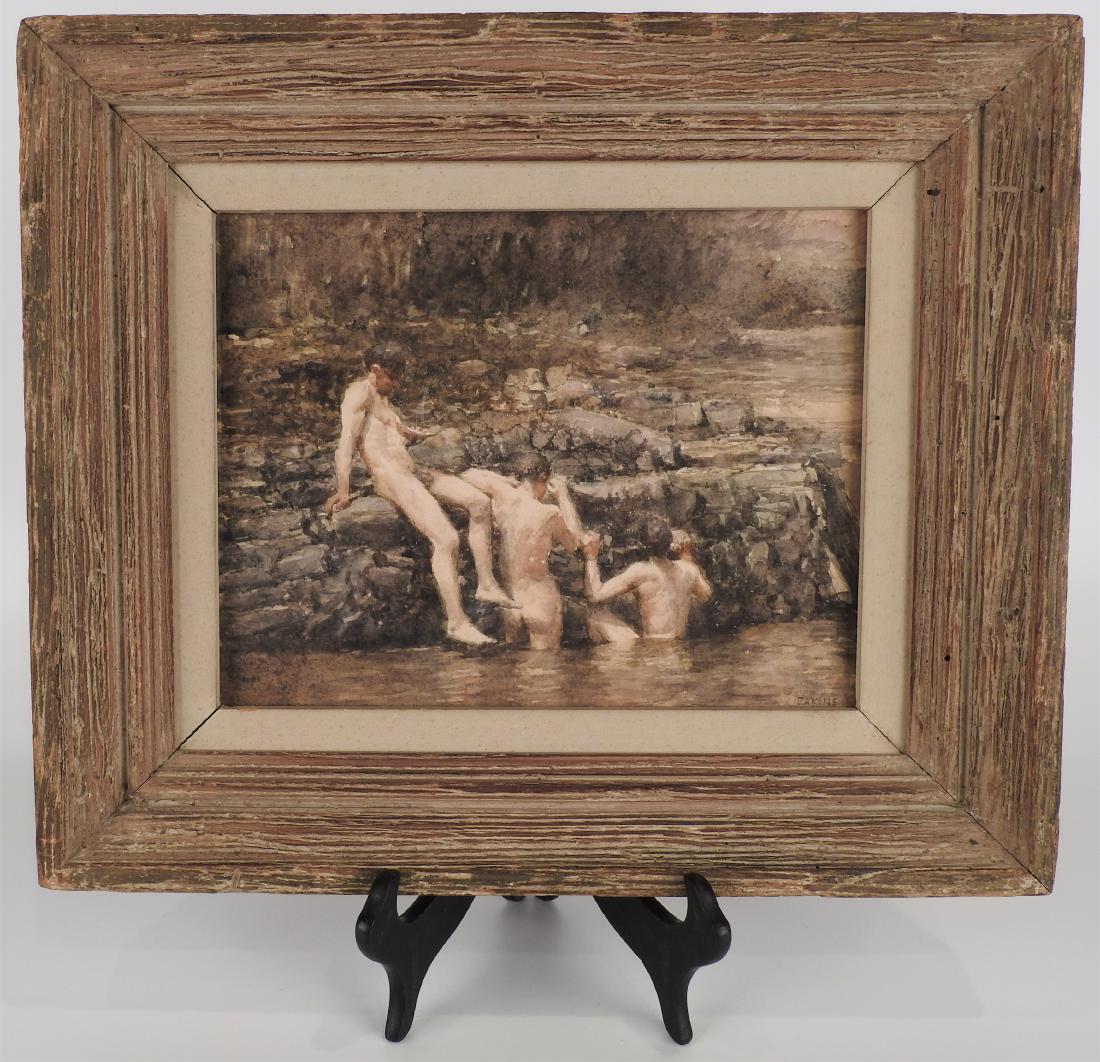 Thomas Cowperthwait EAKINS (1844-1916): WATERCOLOR ON PAPER 8" X 10" EXCELLENT CONDITION