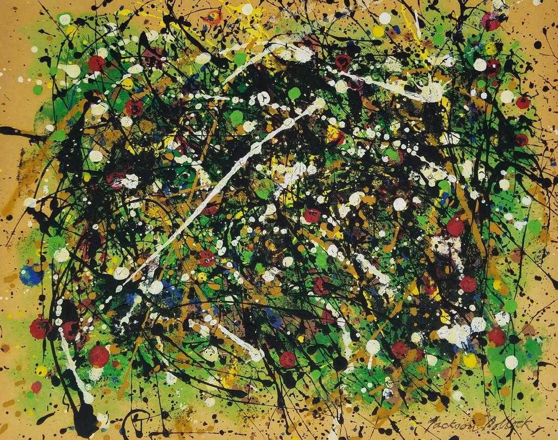 MIXED MEDIA ON PAPER SIGNED JACKSON POLLOCK (1 of 1)