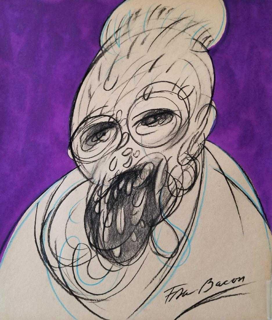 MIXED MEDIA ON PAPER SIGNED FRA BACON (1 of 1)