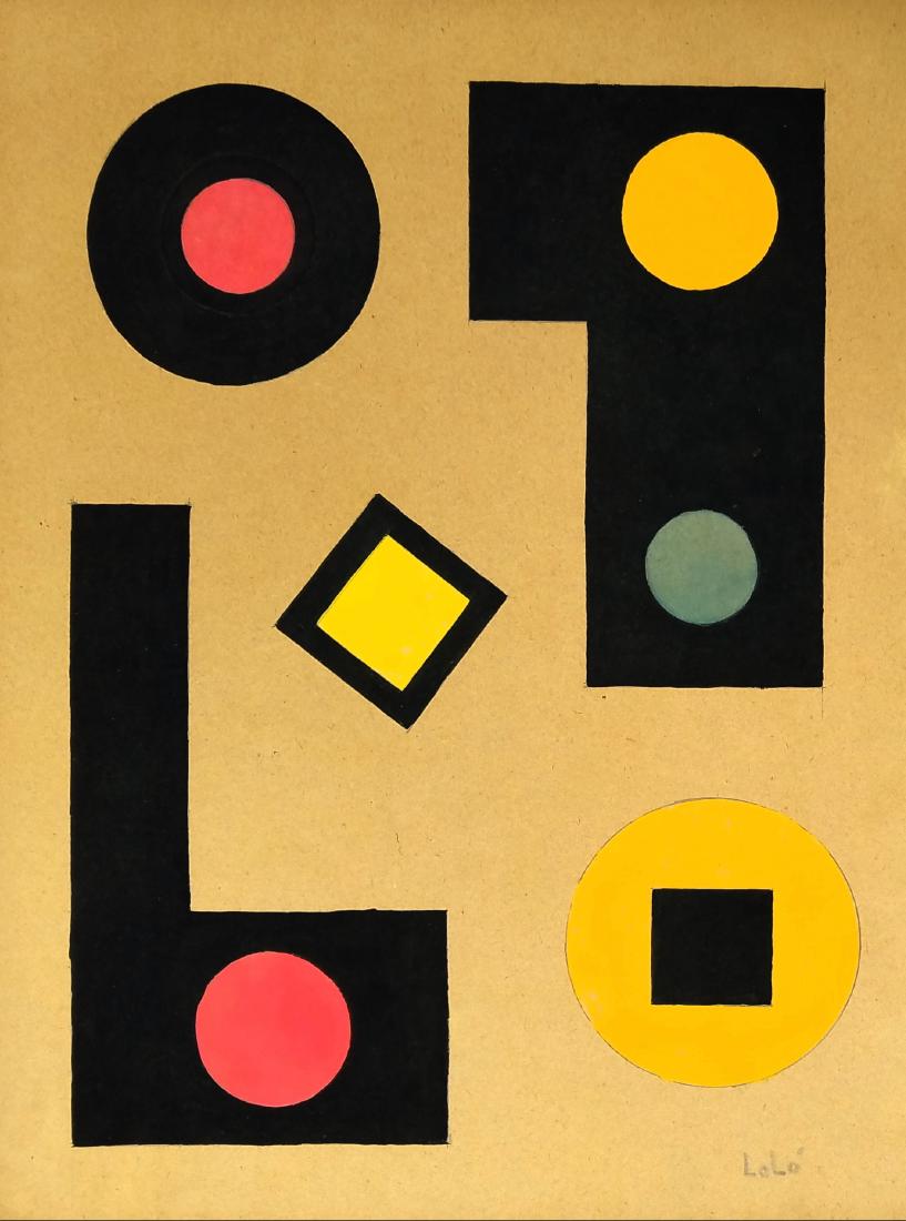 LOLO SOLDEVILLA (CUBAN): GOUACHE ON PAPER, 14" X 11", EXCELLENT CONDITION, PRIVATE COLLECTION