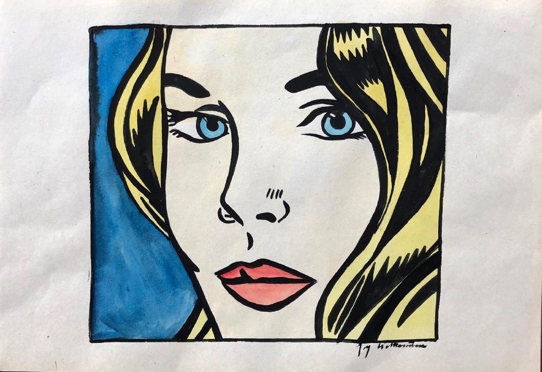SIGNED ROY LICHTENSTEIN WATERCOLOR (1 of 3)