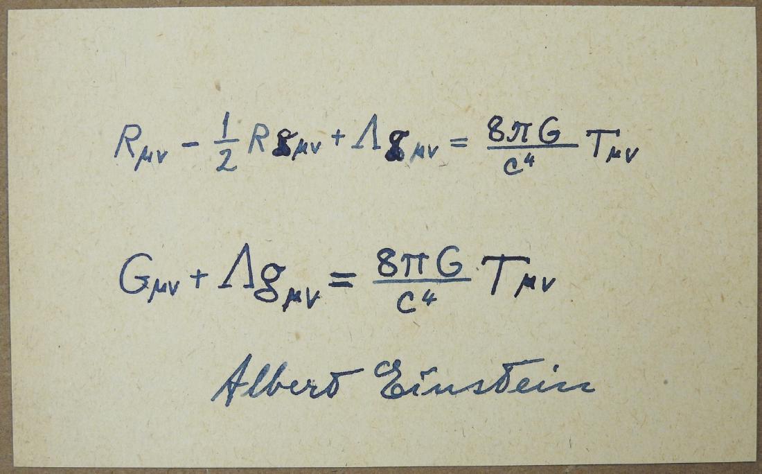 ALBERT EINSTEIN SIGNED MATH EQUATION CARD (1 of 2)