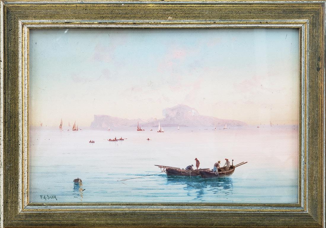 Francis Augustus SILVA (1835-1886): watercolor on paper 6" x 9.25" excellent condition