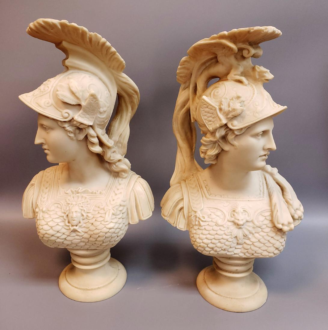 antique roman warrior bust sculptures (1 of 2)