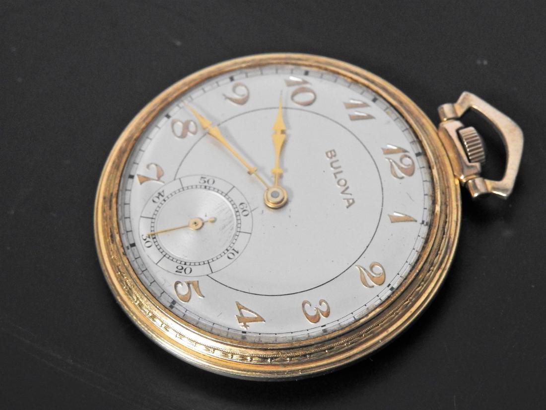 ANTIQUE BULOVA 10K YELLOW GOLD PATED POCKET WATCH (1 of 2)