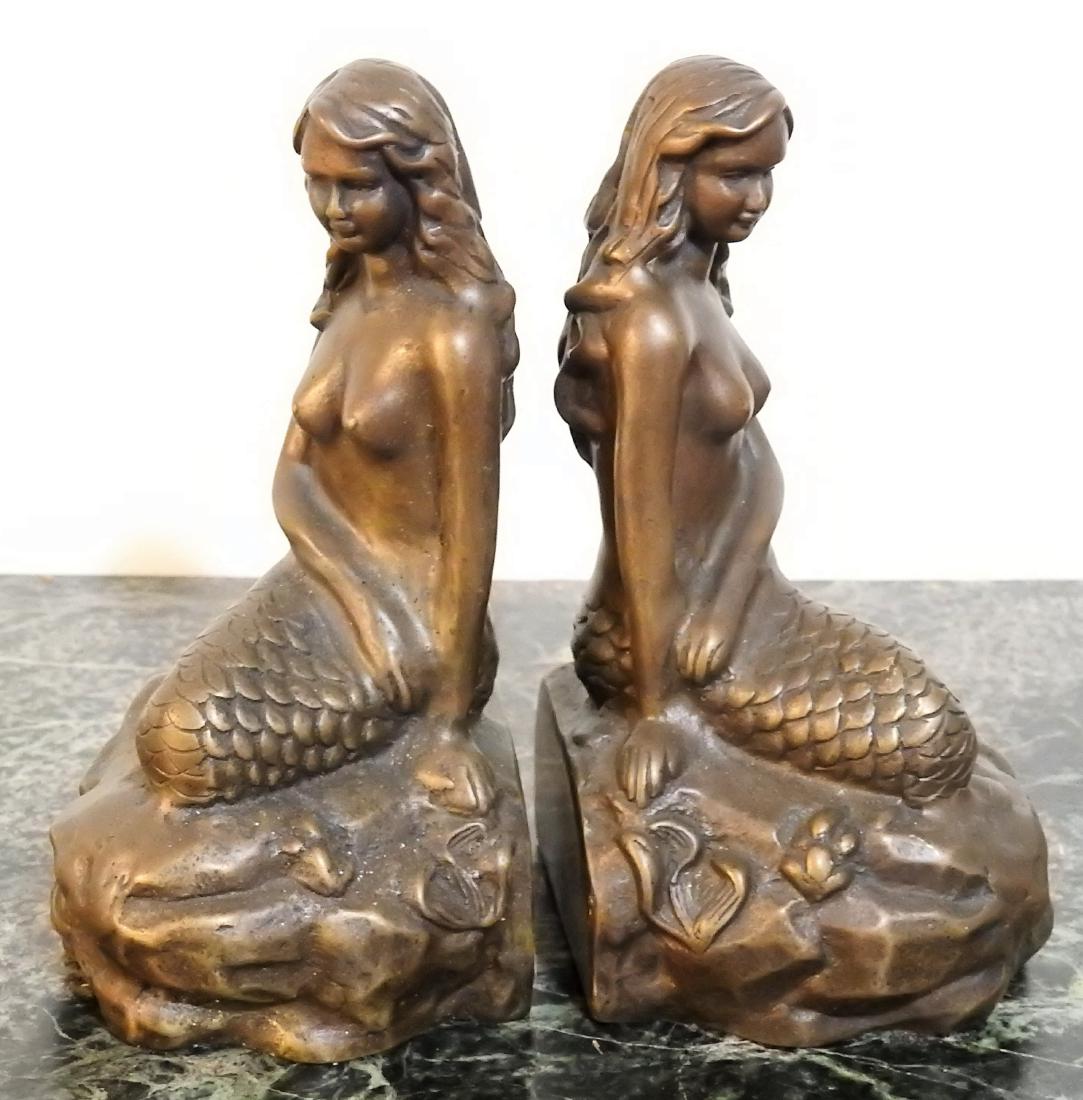 ANTIQUE MERMAID BRONZE BOOKENDS (1 of 2)
