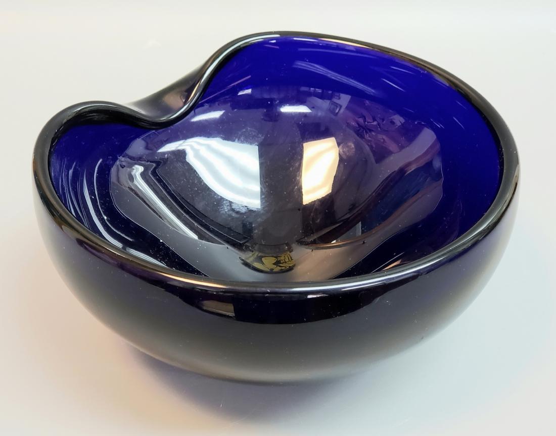 Elsa Peretti Tiffany & Co cobalt glass bowl: 3.25" x 7"