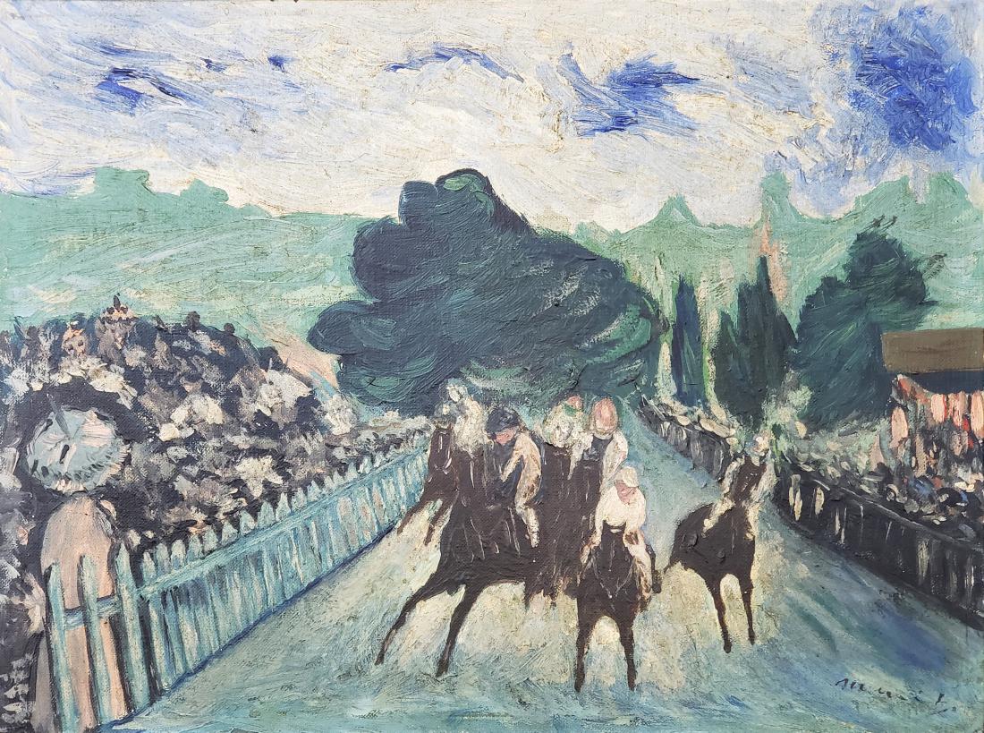 MONET OIL ON CANVAS BOARD: 12" X 16" EXCELLENT CONDITION