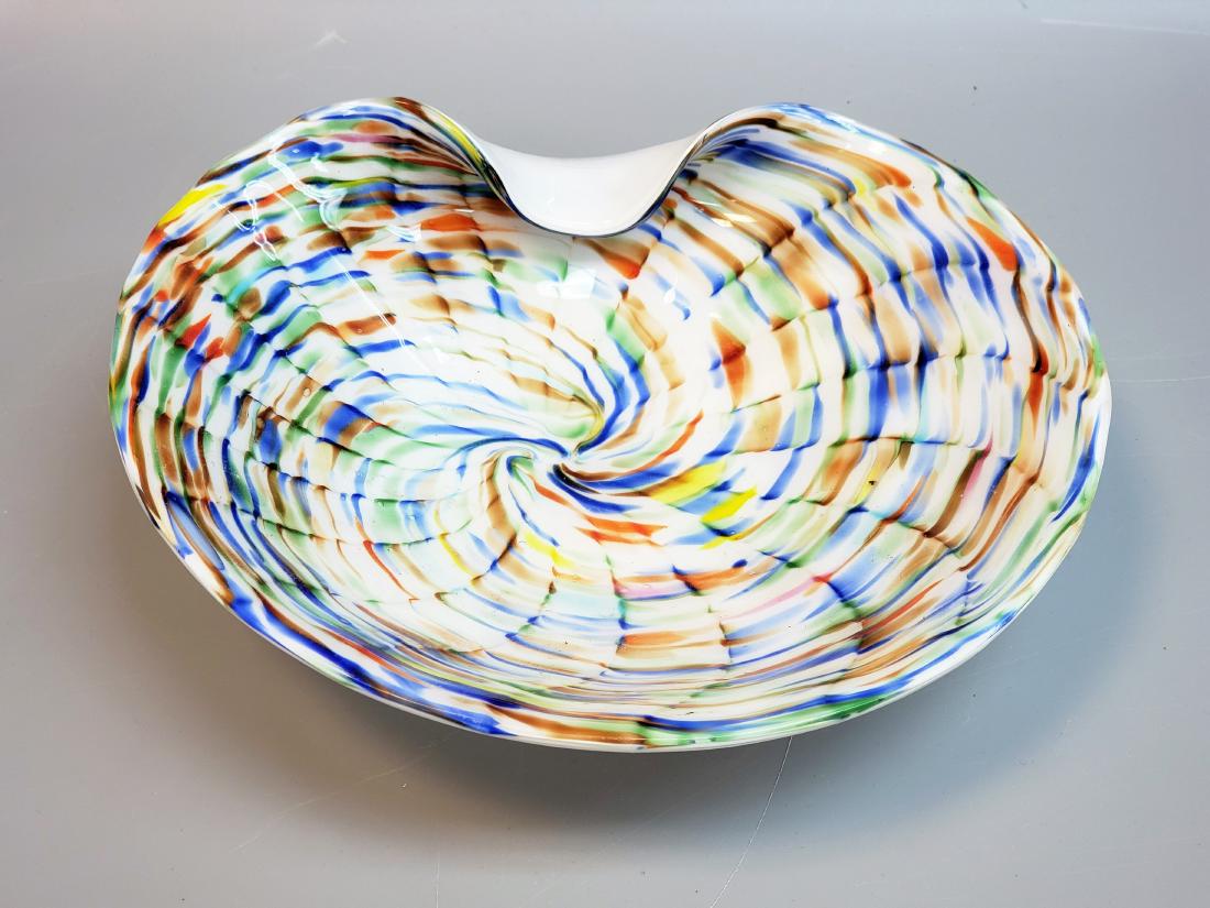 VINTAGE MURANO ART GLASS ASHTRAY BOWL: 2.50" X 8.75" EXCELLENT CONDITION