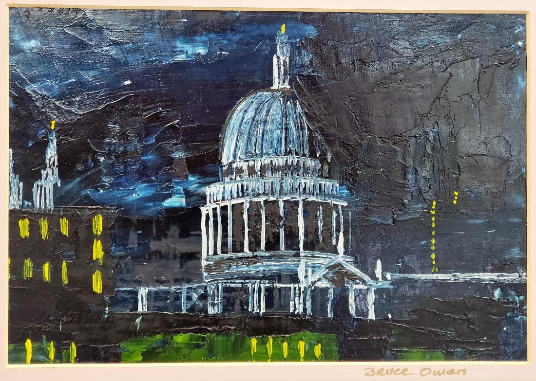 Bruce Owen mixed media on board: 6.50" x 9.1/8"