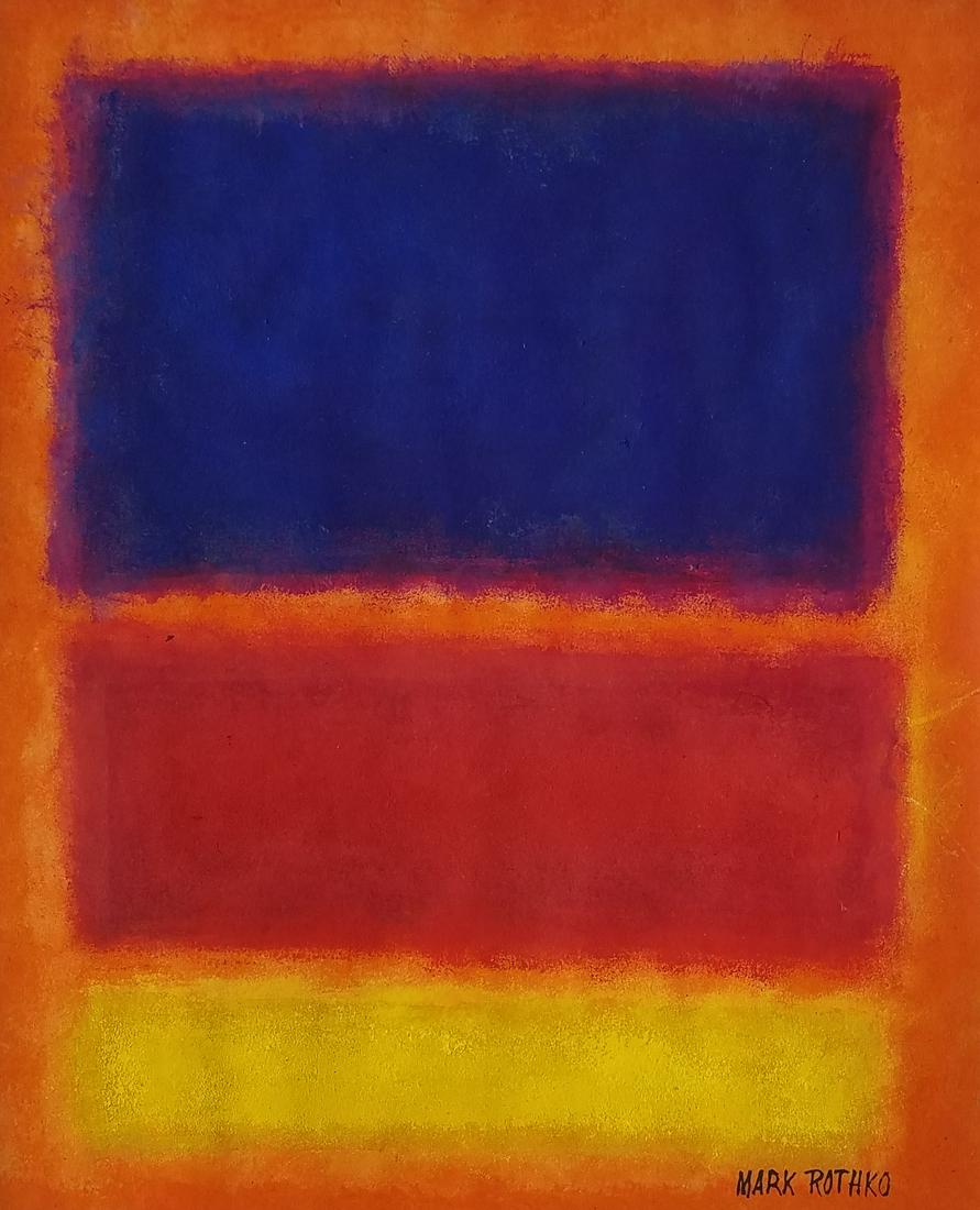 MARK ROTHKO (attrib.) MIXED MEDIA ON PAPER: 13" X 10.50" EXCELLENT CONDITION