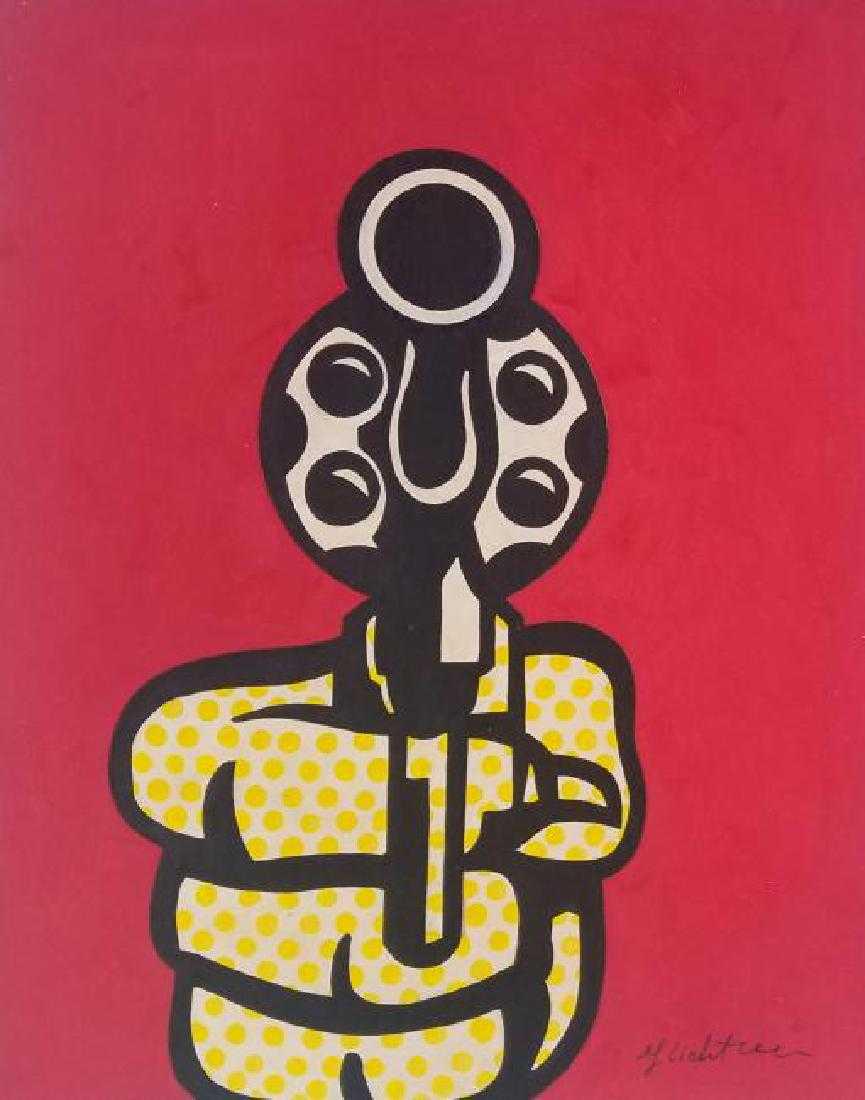 GOUACHE ON PAPER SIGNED Roy Lichtenstein: 10 5/8" X 13.25" EXCELLENT CONDITION