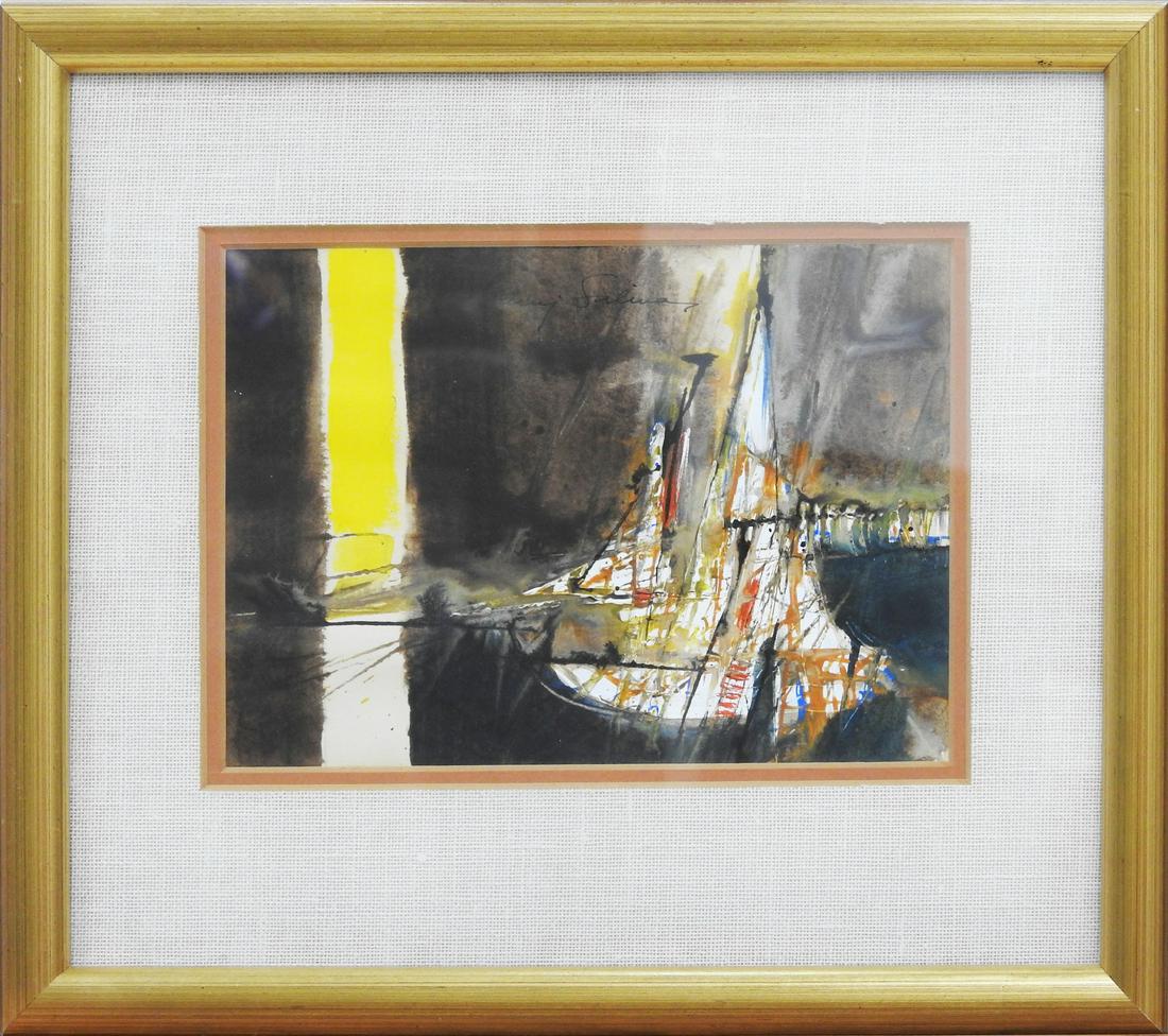 Baruj SALINAS (1935): GOUCHE ONPAPER 8.75" X 6" EXCELLENT CONDITION